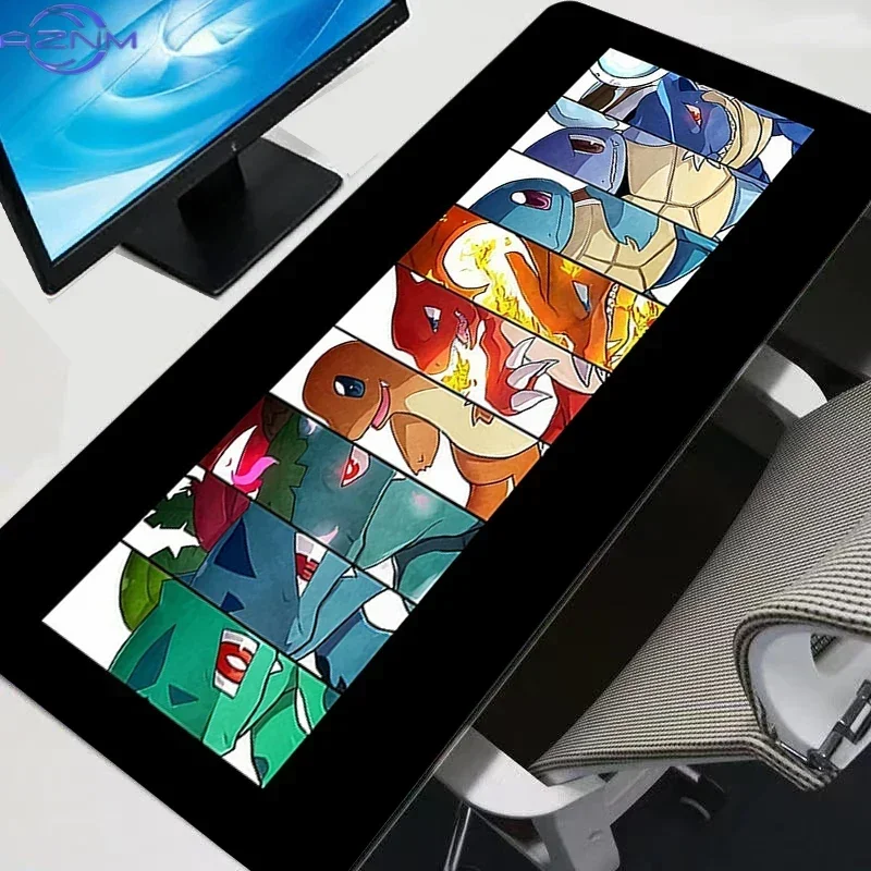 Pokemon Characters Collage Anime Large Mousepad, Rubber Non Slip Desk Mat for Gaming and Office Desktop Decoration