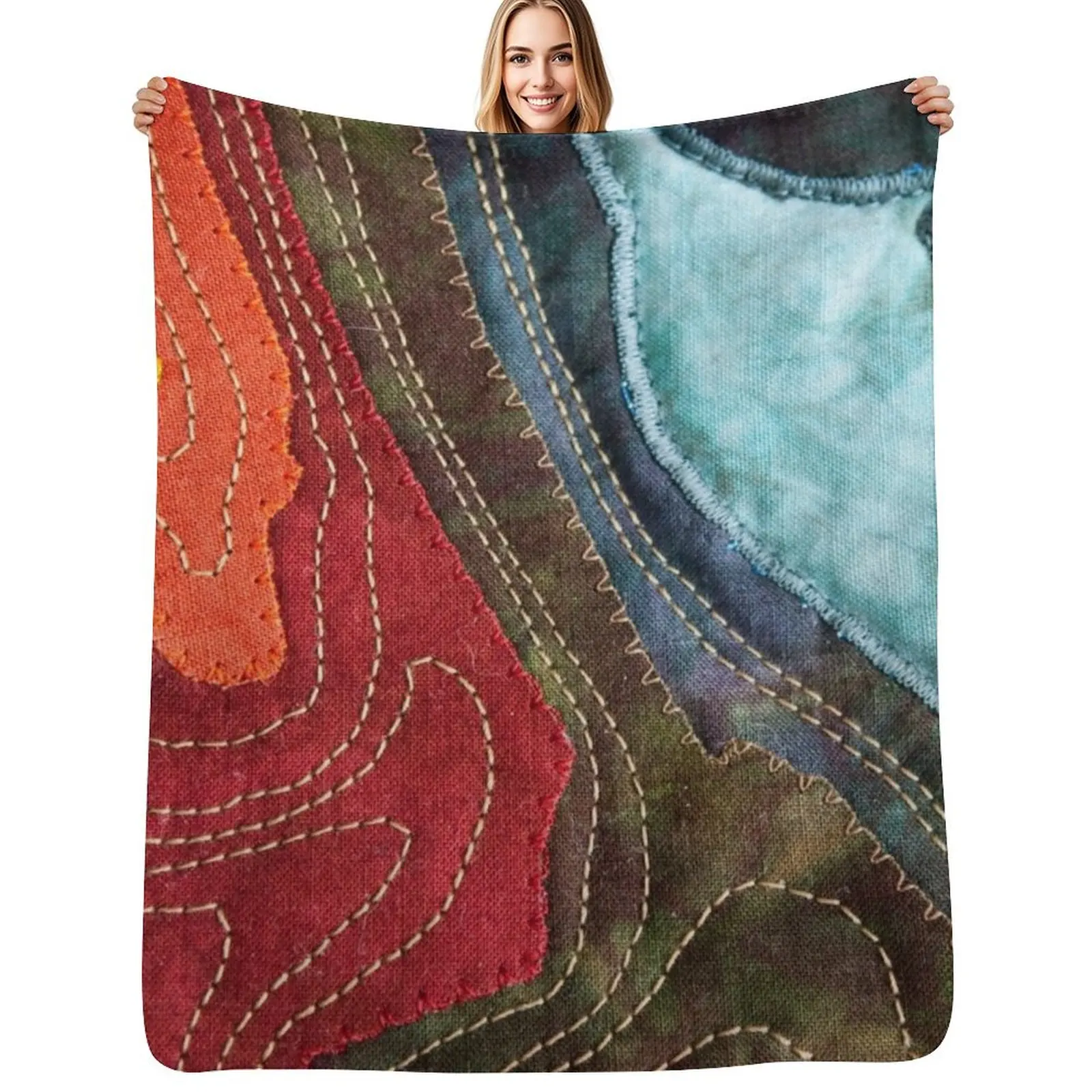 

Topographical Map Throw Blanket All Season Lightweight Soft Blanket for Bed