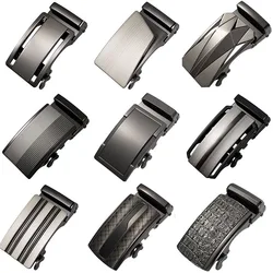 Men's Belt Buckle Accessories Business Ratchet Automatic Alloy Metal Buckle For 3.5cm Width Leather Belt Strap No Holes