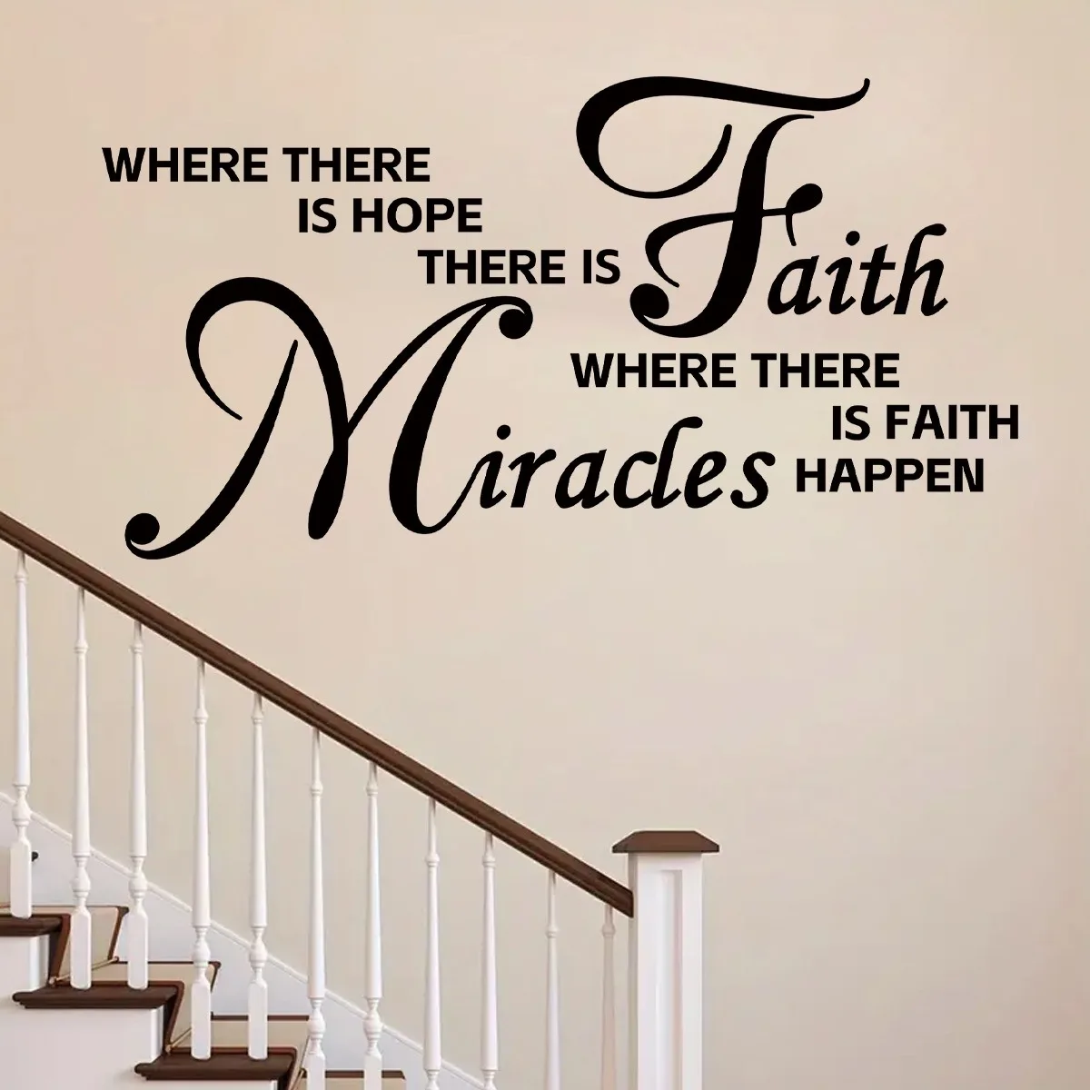 Miracle Faith English phrase Self-adhesive wall stickers simple room background wall decoration stickers