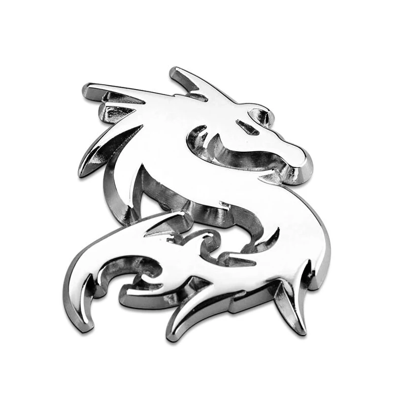 3D Metal Car Sticker Chinese Dragon Emblem Badge Fender Rear Trunk Window Hood Head Decal Zinc Alloy Auto Accessories Decoration