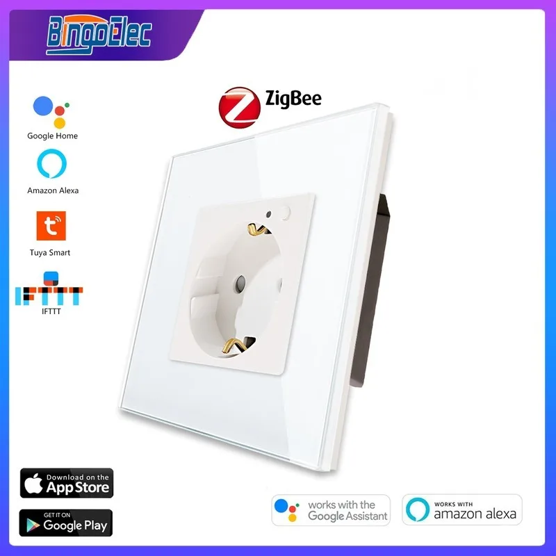 

ZigBee Wall Smart Power Sockets Plug Work With Tuya Gateway Smart Life Alexa Home Improvement EU Russia Standard