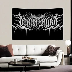 1pc Black Metal Rock Band Flag Flags And Banners Four Hole Polyester Outdoor Decor Room Aesthetic