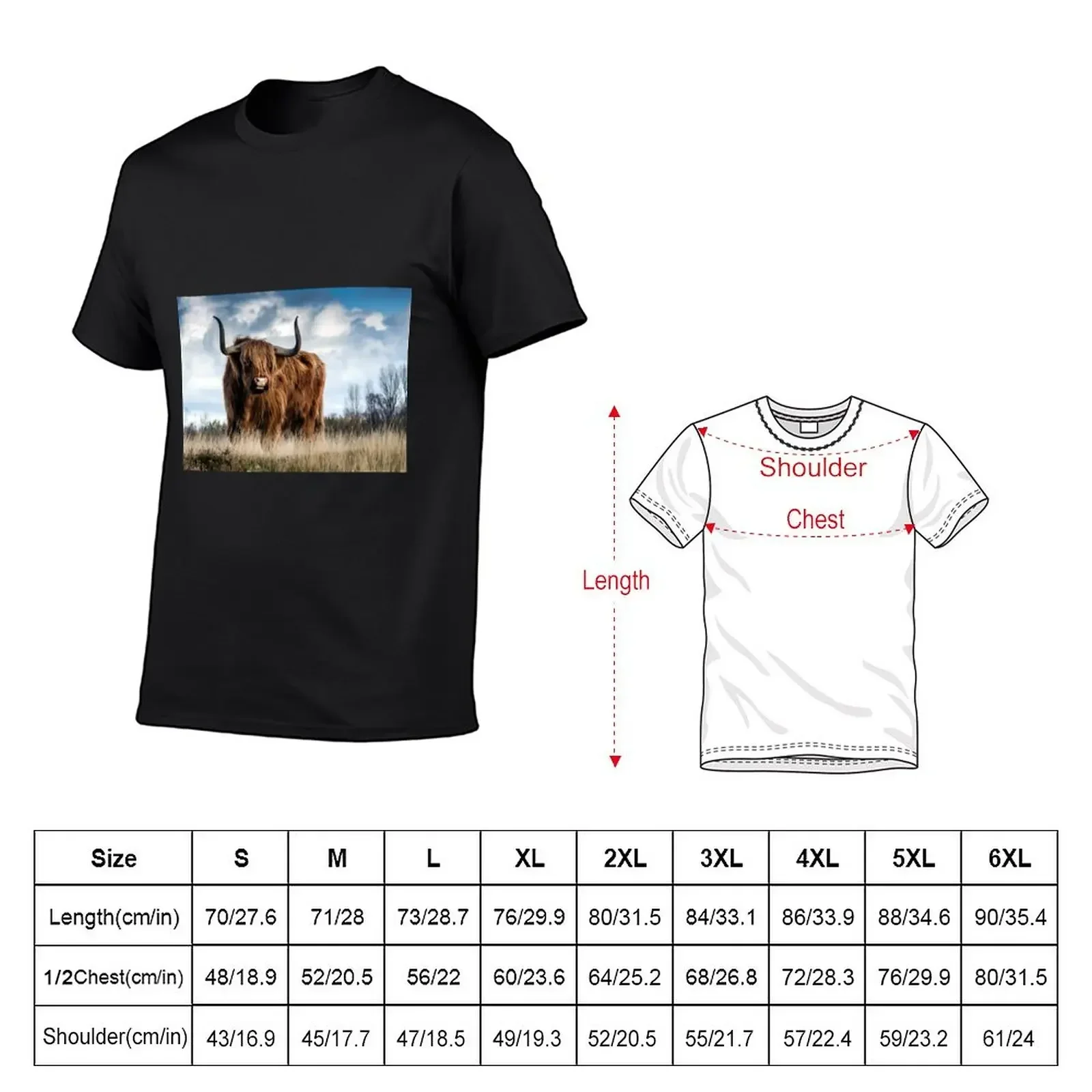 Beautiful Highland Cattle T-Shirt heavyweights plus size tops Short sleeve tee men