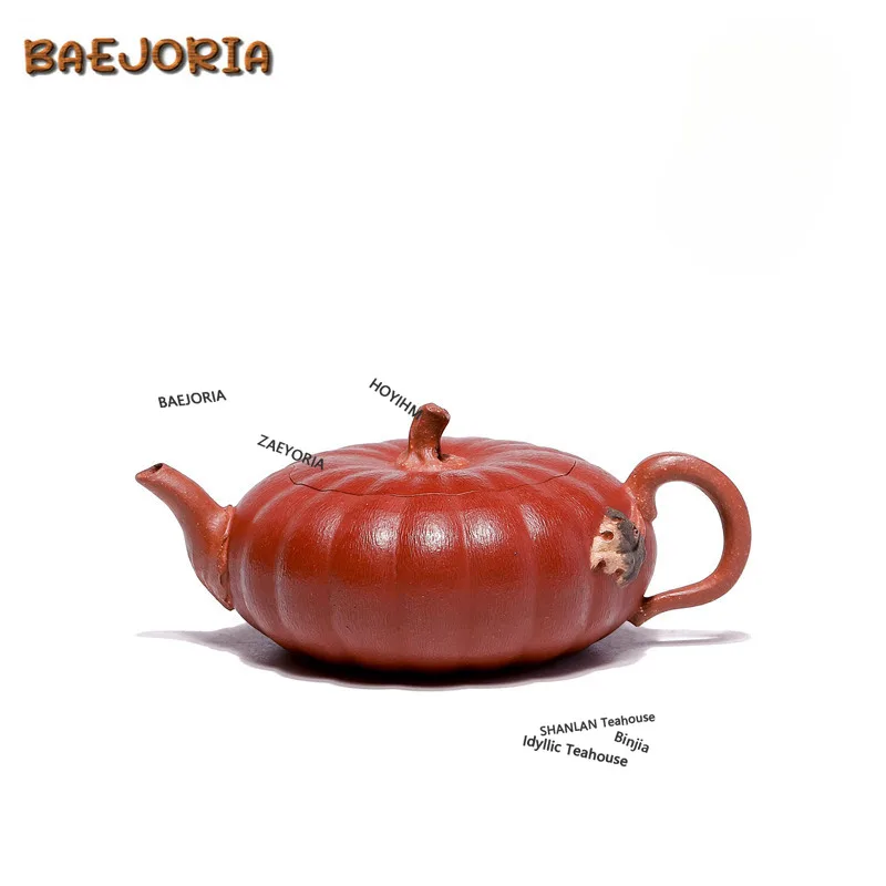 BAEJORIA 90ml Aesthetic Yixing Purple Clay Teapots Handmade Pumpkin Pot Raw Ore Section Mud Starch Kettle Zisha Tea Set Cafes