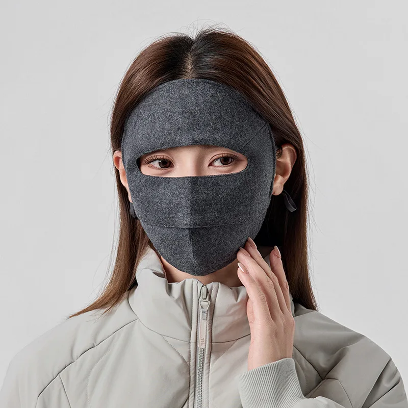 Birdtree,100% Sheep Wool Face Mask for Woman,Cold-proof ,Adult Silk Thicken Warmth Shield for Outdoor,2025 Winter New A5N530JF