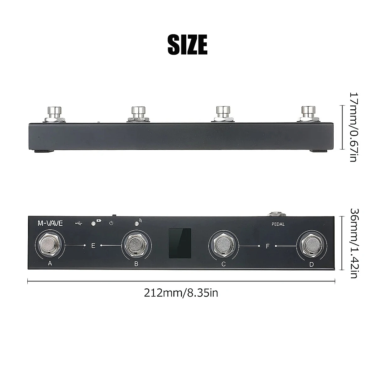 M-VAVE Chocolate Bluetooth MIDI Foot Controller, 4 Switches Wireless Pedal with APP Control, Sheet Turning, DAW Control