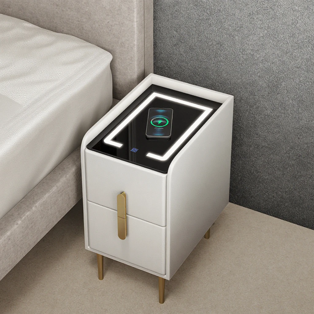 الحديثة 30 سنتيمتر منضدة ضيقة تخزين ذكي عالية الشعور ضوء فاخر بسيط جديد لوحة غرفة نوم خزانة بجانب السرير الميزات #1