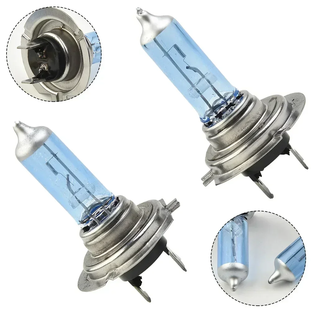 1 Pair White 12V H7 100W 6000K Xenon Lamp Super Bright Halogen Car Headlight Bulbs Direct Replacement Of Cars With H7 Bulbs