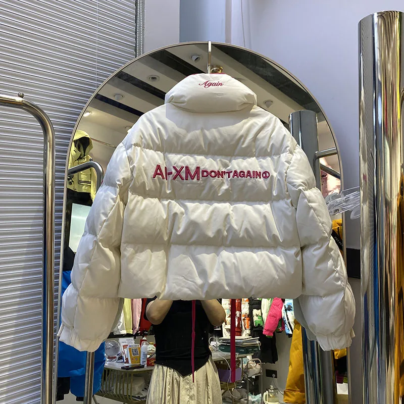 Letters Witte Eendendons Vrouwen Jas 2023 Nieuwe Winter Dikker Donsjacks Vrouwen Stand Kraag Hoge Kwaliteit Vrouwen Donsjacks H563