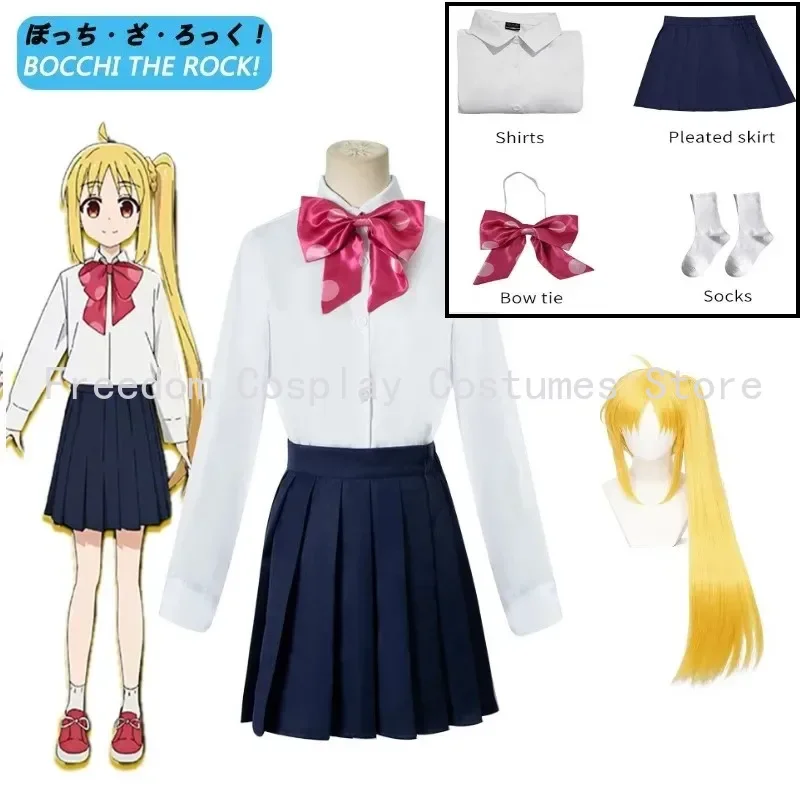 

Ijichi Nijika Cosplay Bocchi The Rock Ijichi Nijika Cosplay Costume Wig School Uniform Anime Halloween Costumes for Women