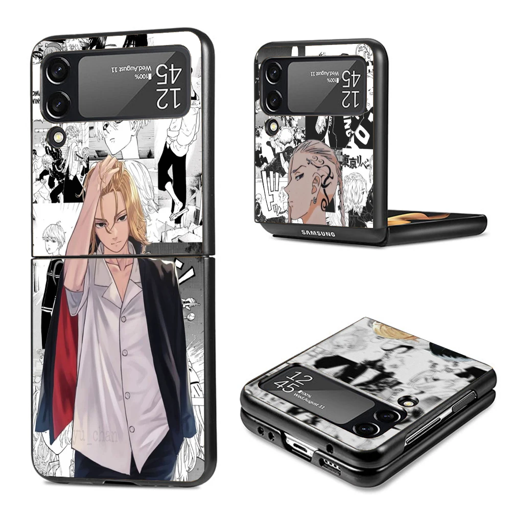 Anime Tokyo Aevengers Phone Case For Samsung Galaxy Z Flip6 5G Flip5 Flip4 Flip3 ZFlip 6 3 4 5 Hard PC shockproof Back Cover