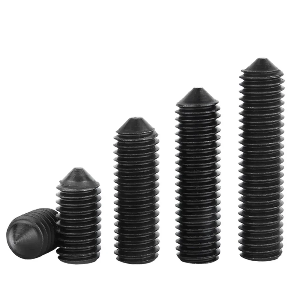 5-100pcs M2 M2.5 M3 M4 M5 M6 M8 M10 M12 M16 12.9 Class เหล็กคาร์บอน Hex ซ็อกเก็ตซ็อกเก็ตซ็อกเก็ตกรวยจุดด้วงชุดสกรู