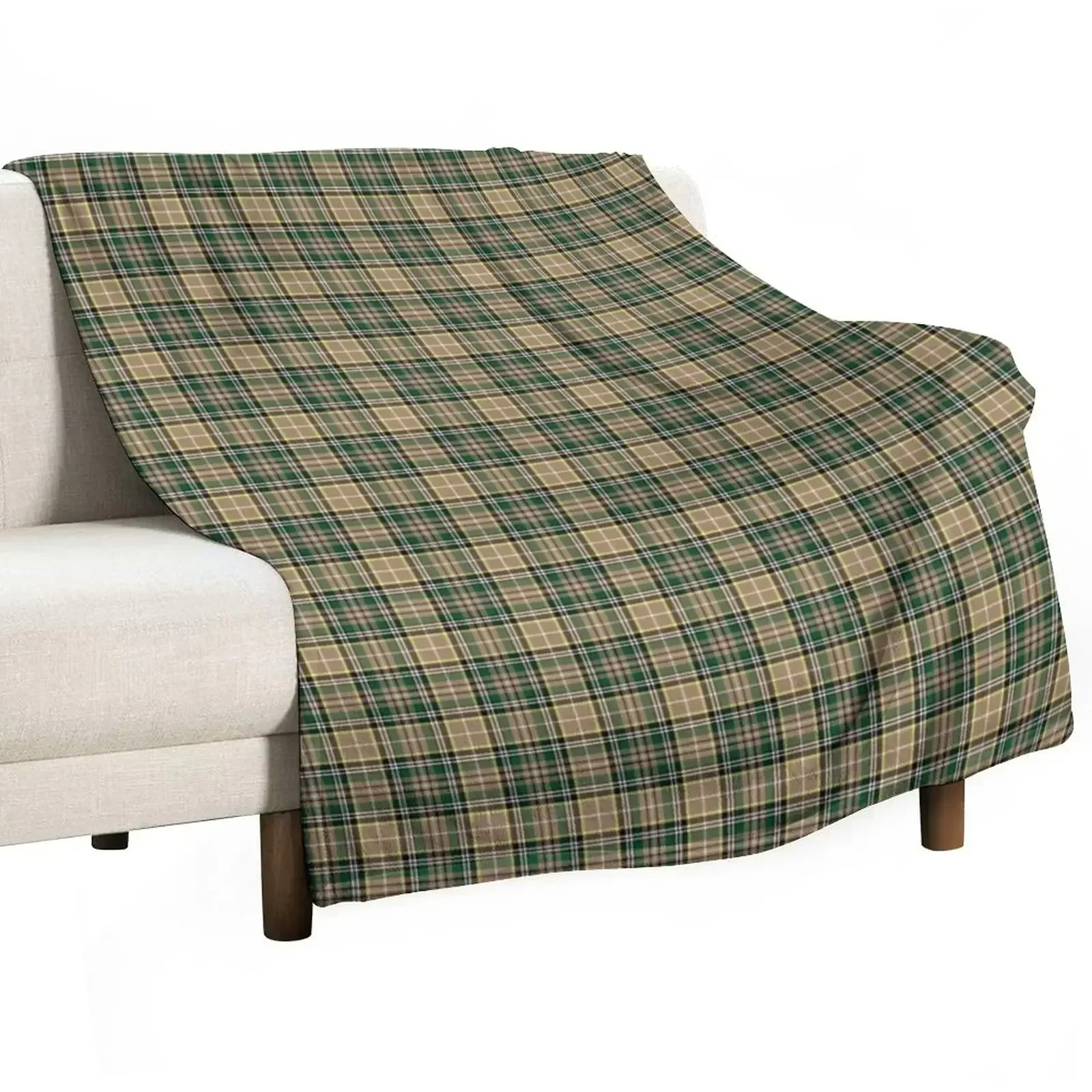 

Farrell Tartan Pattern Tan Irish Plaid Throw Blanket Luxury Designer Moving Beautifuls Furry Blankets