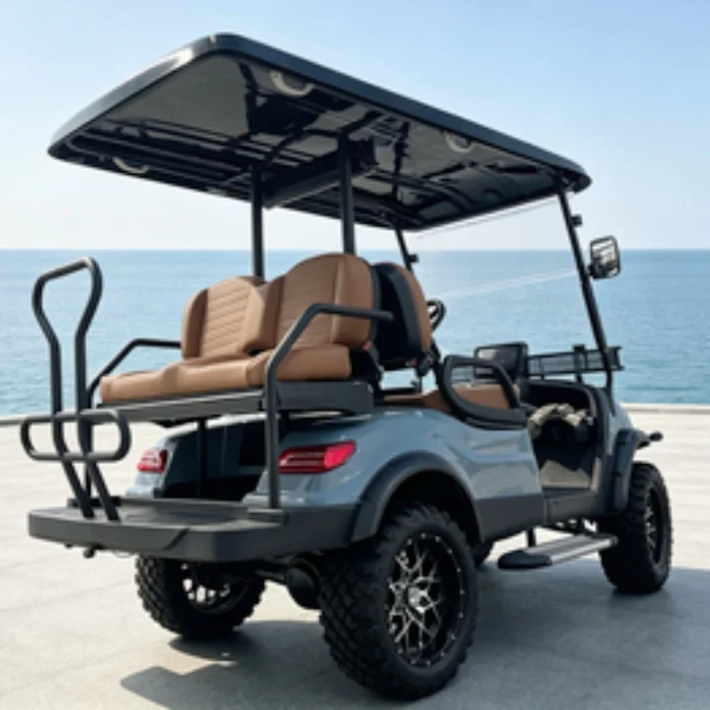 4 Seater CE Off-Road Legal Golf Buggies Cart With Rear Disc Brake Electric Golf Cart Sound Bar Custom Roof Light Strip