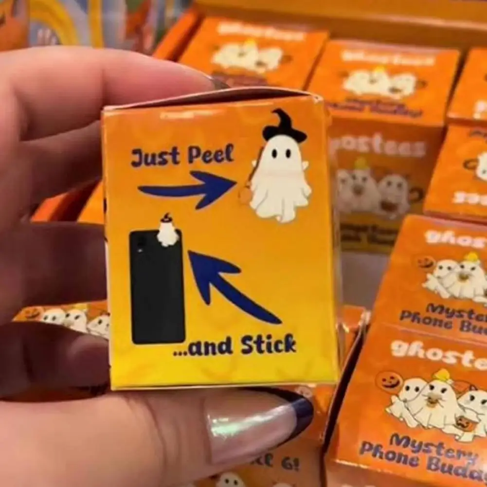 Halloween Phone Decoration Halloween Themed Phone Hanger Spooky Halloween Ghost Phone Toppers Mini Adhesive for Smartphone