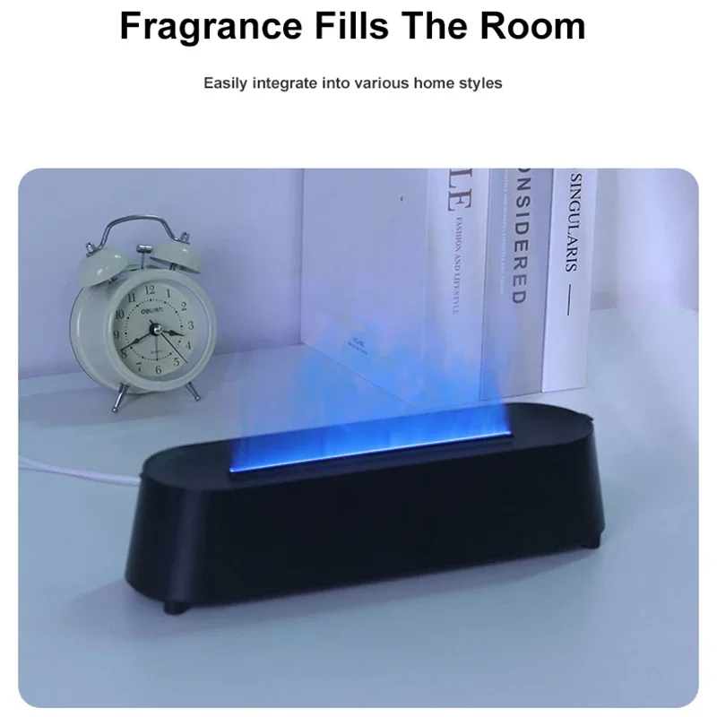 Simulation Flame Aroma Diffuser Essential Oil DiffuserNew Air Humidifier Aromatherapy Humidifier with Remote Control 7-color 3D