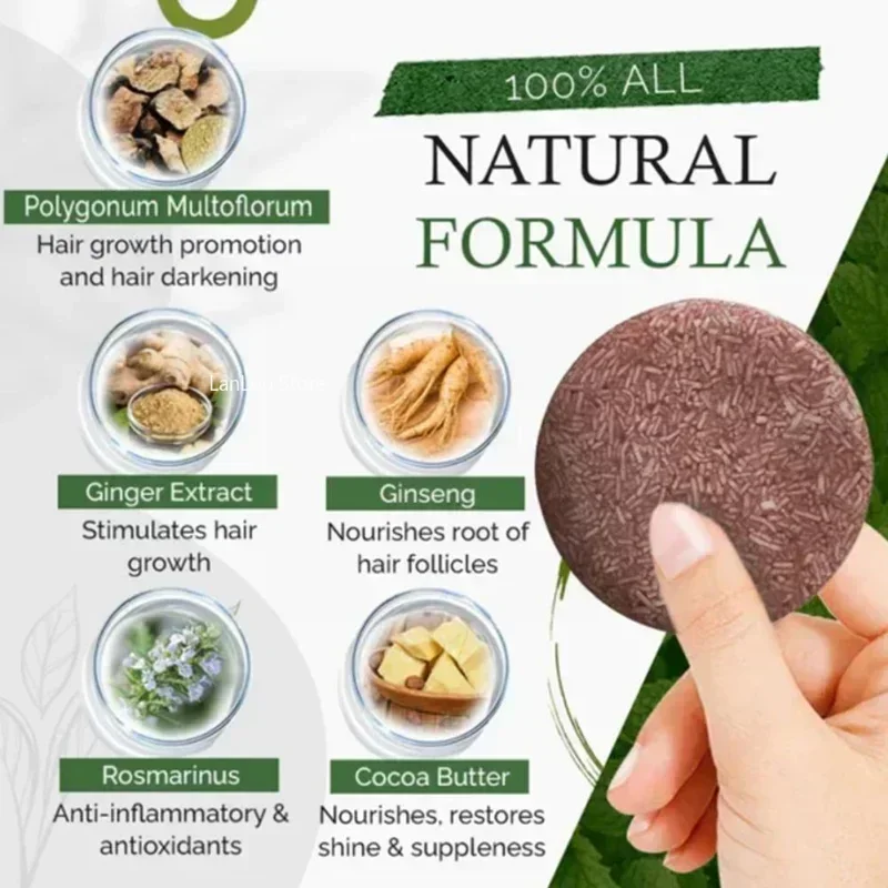 Soap Hair Darkening Shampoo Bar Conditioner Moisturize Treatment Gray Bamboo Korean Dye Cosmetics White Hair Repair Color