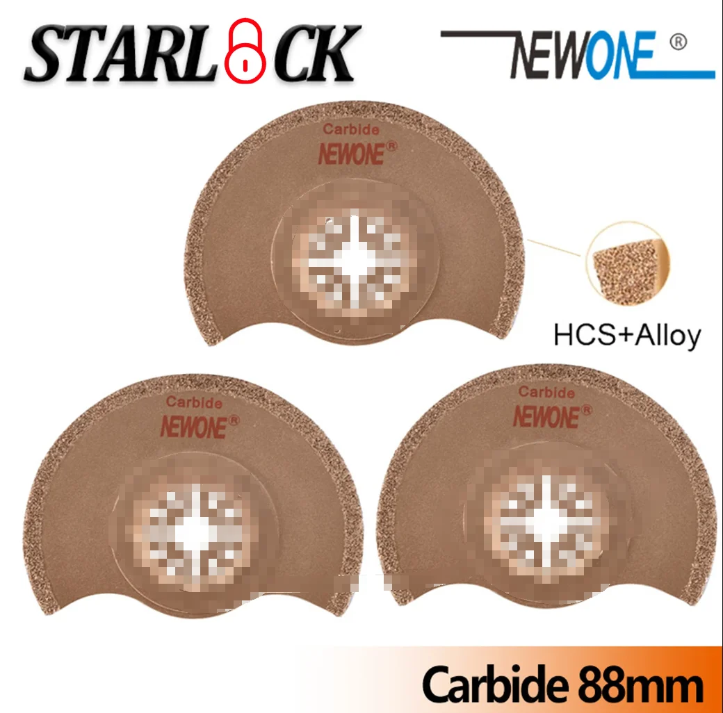 NEWONE Carbide flush segment Starlock Multi Saw Blade Pack Oscillating Tool Blades for Cutting Out Samages Tile Jointss