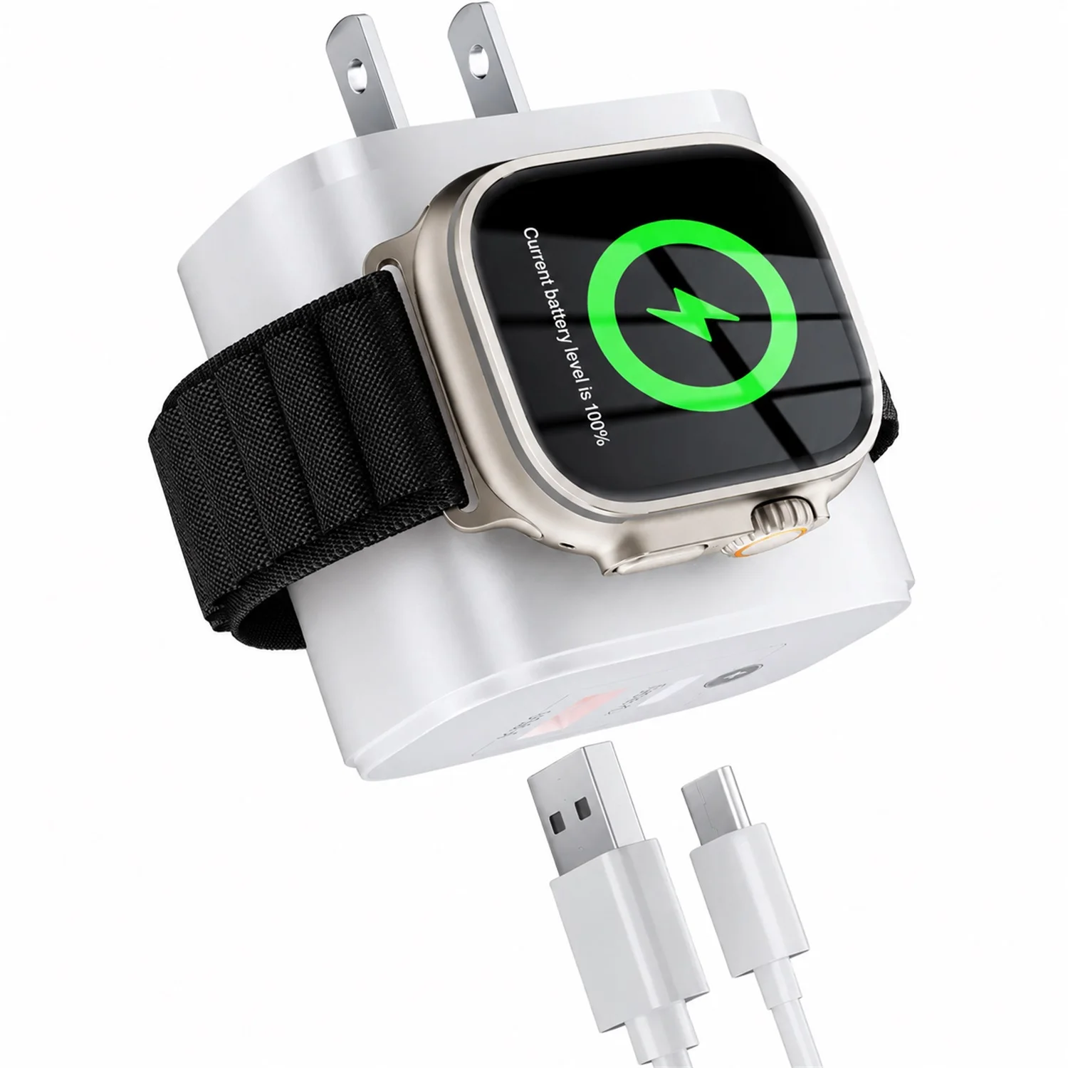 EU / US Plug 3-IN-1 Mobile Phone Charger Type-C USB Fast Charger Wireless Magnetic Watch Charger