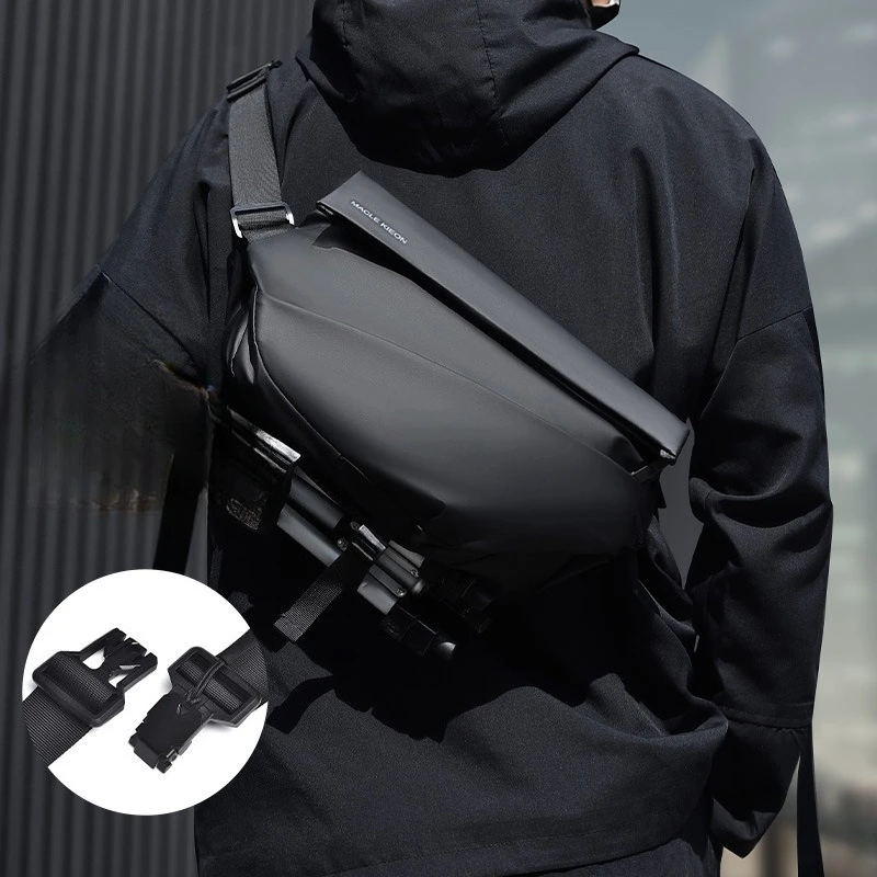 New Men's Crossbody Cycling Bag Tide Shoulder Bag Multifunctional Locomotive Function  Chest bale Functional Backpack Mailer Bag