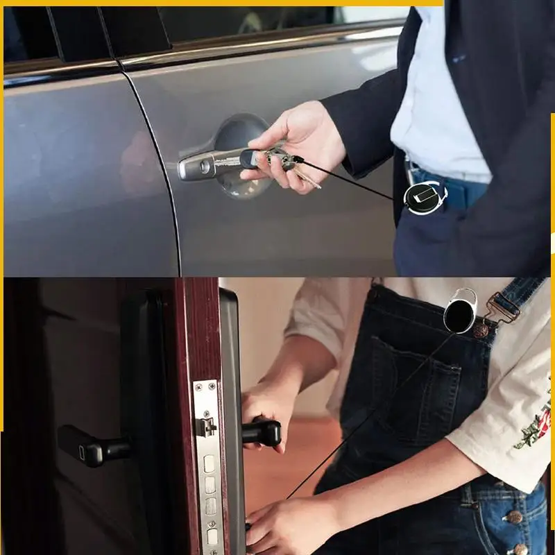 A92P 10er-Pack robuster, einziehbarer Ausweishalter mit Clip und Schlüsselanhänger, Karabiner-Schlüsselanhänger mit Gürtelclip, Schwarz