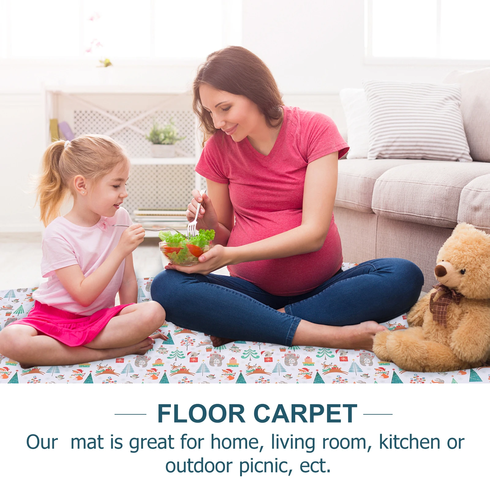 

Foldable Lightweight Portable Baby Nonslip Floor Protector for High Chair Table Under Floor