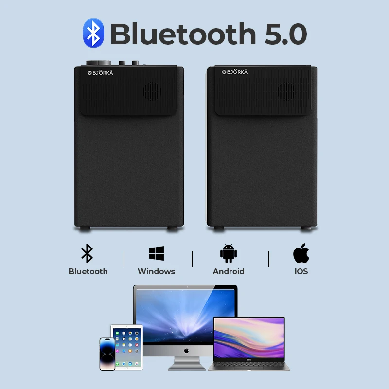 OEM/ODM المهنية 2.0 قناة رف الكتب مكبرات الصوت الصوت الطبيعة الخشب مرحبا نهاية معدات الصوت BT مضخم صوت المنزل المتكلم