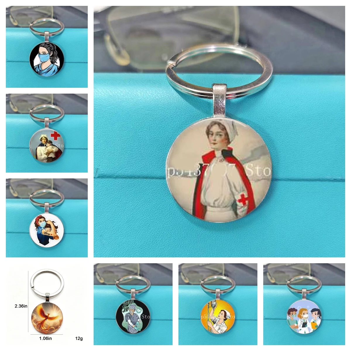 Vintage cape, nurse portrait pattern, vintage style, keychain, high cost performance accessories wholesale