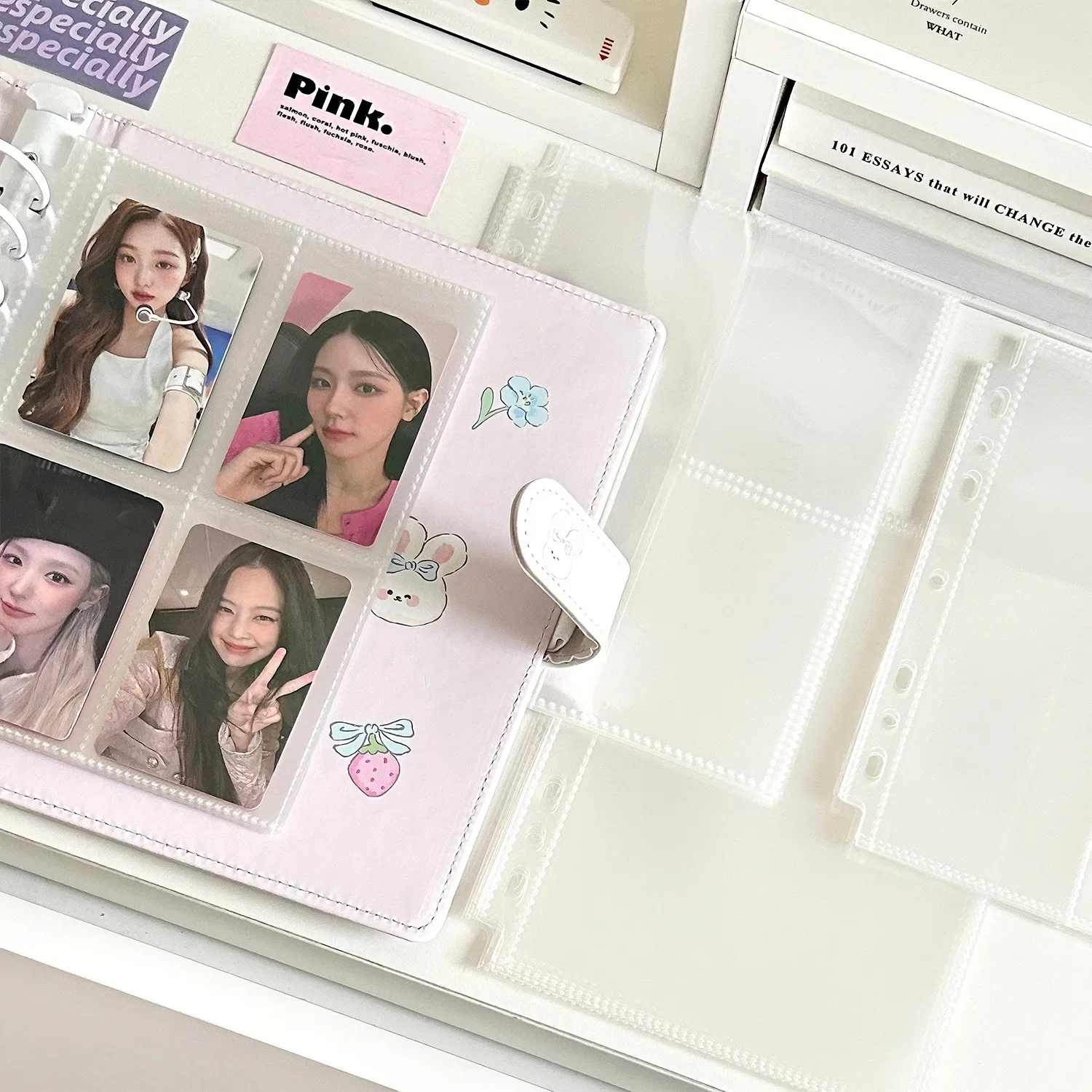 A5 7Holes Transparent File Holder Notebook Loose Leaf DIY Document Bag Binder Rings PVC Storage Binding Folder