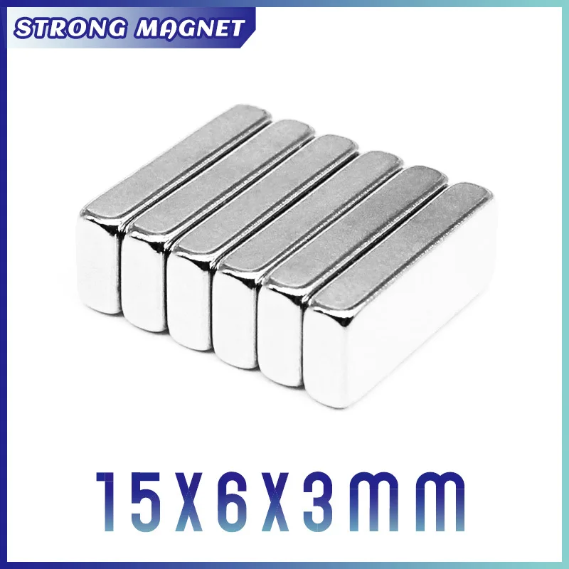 10/20/50/100/150/200/400PCS N35 Rectangular Permanent Neodymium Magnets 15x6x3 mm Block Strong Powerful Magnets 15*6*3mm