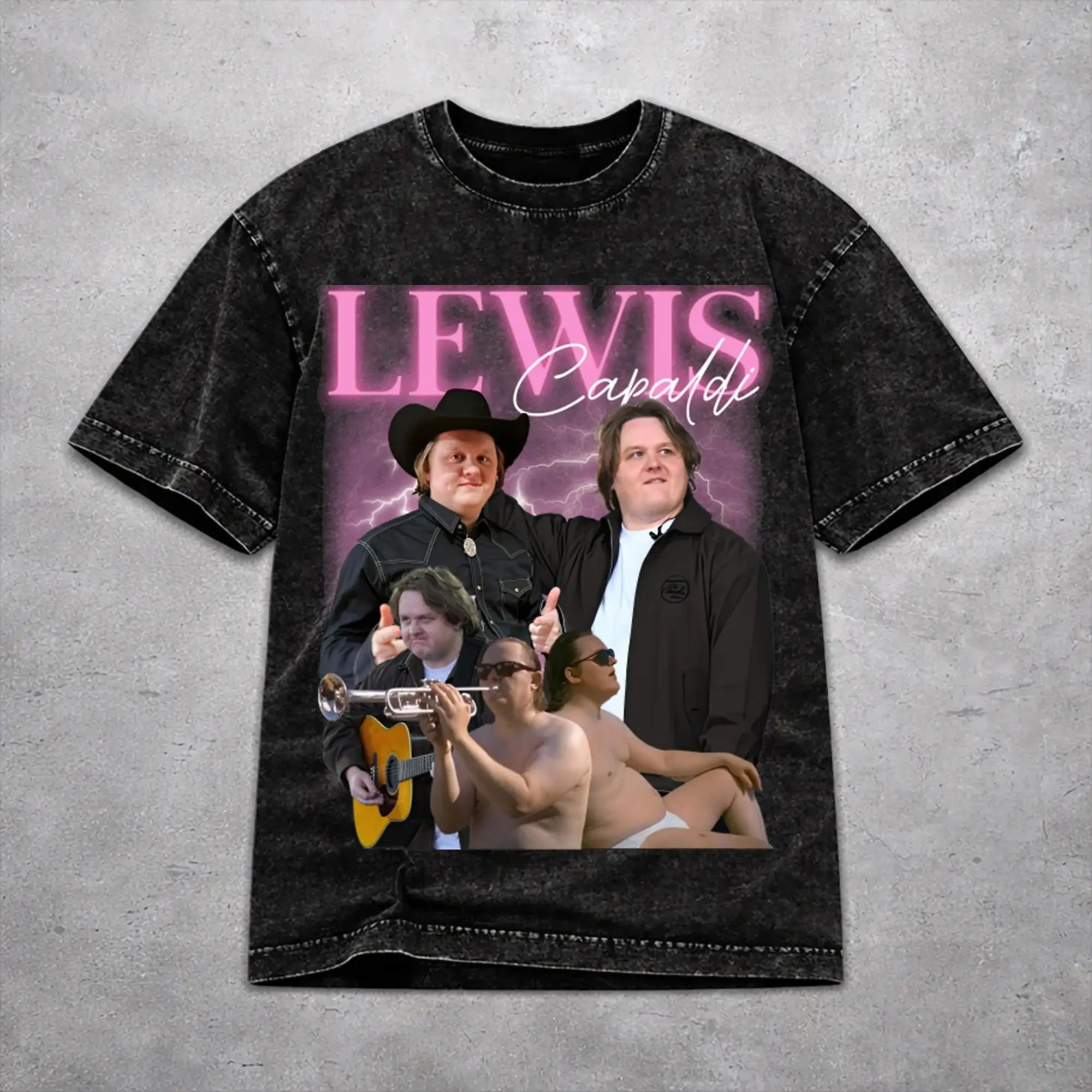Casual Men Women Lewis Capaldi Tour 2026 Tee Shirt Cotton Washed  T Shirts Clothing