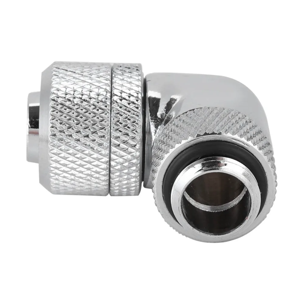 Durable G1/4 Thread Water Cooling Fitting 90° Right Angle Silver Thin Tube Elbow Elbow Adapter CPU Air Cooler