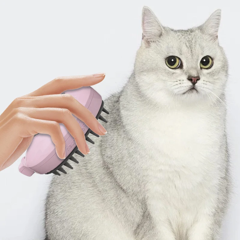 High Quality 3 In 1 Electric Self Cleaning Pet Bath Shower Massage Dog Grooming Comb Spray Shedding Steam Cat Steamy Brush - Image 6