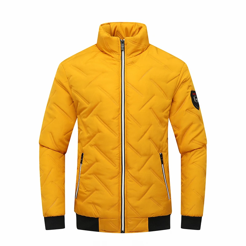 Parka acolchada con cuello levantado para hombre, abrigo informal a prueba de viento, ropa de abrigo Formal, chaqueta ajustada, Parka Bomber, Invierno