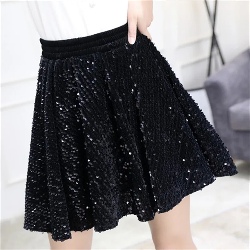 Vetement Femme 2023 Spring Short Skirt Women\'s Elasticity High Waist Loose Sequins Bag Hip Tutu Skirt Fashion Mini Skirts Jupe