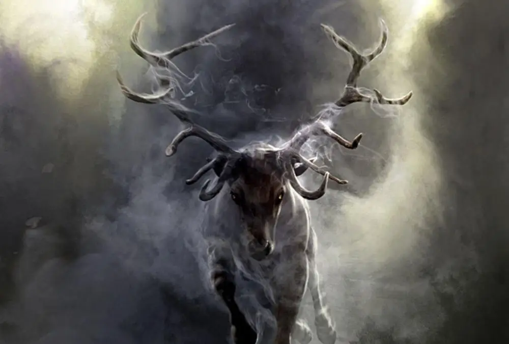 Stag Charging through the Mist Art print Silk poster Home Wall Decor