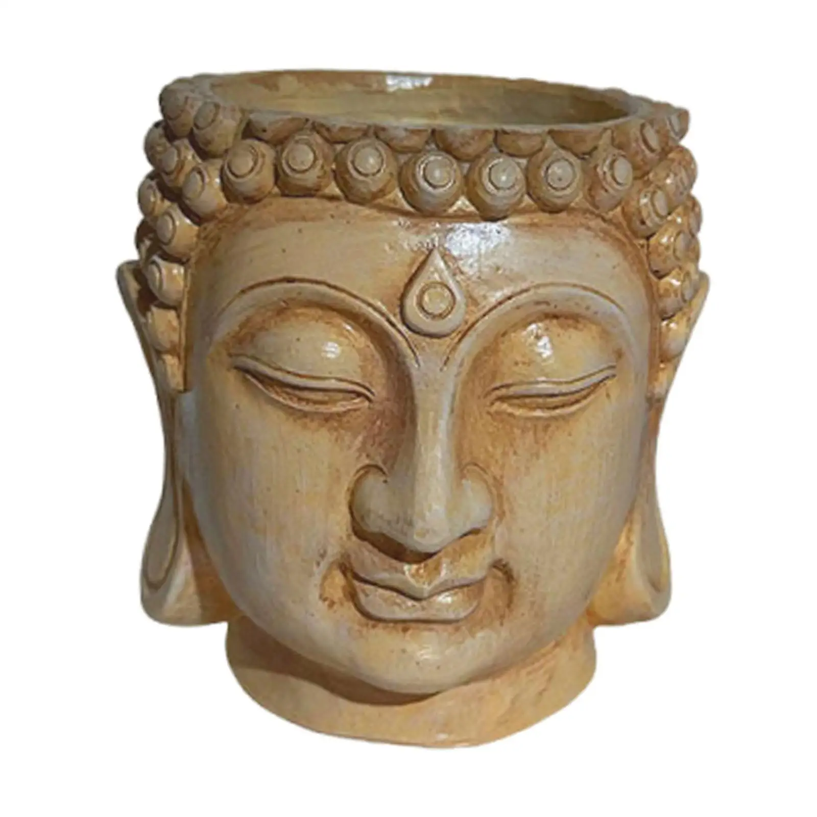 Buddha Head Flower Pot Chinese Bonsai Ornaments Indoor Plants Plant Pot Traditional for Desk Garden Office Table Centerpiece