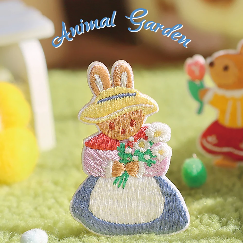 1 Piece Cute Cartoon Squirrel Bear Rabbit Cat Design Patch Fashion Stick on Patch for Clothing DIY Accessories