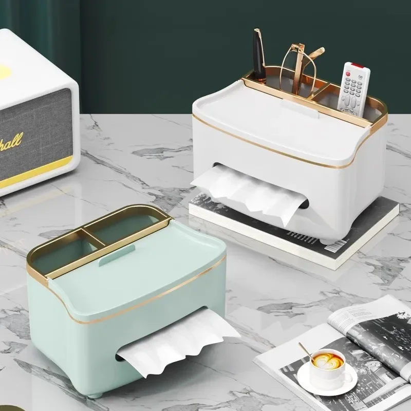 Nordic Style Tissue Box Napkin Mobile Phone Holder Remote Control Storage Desk Organizer Office Multifunctional Sundries Storage
