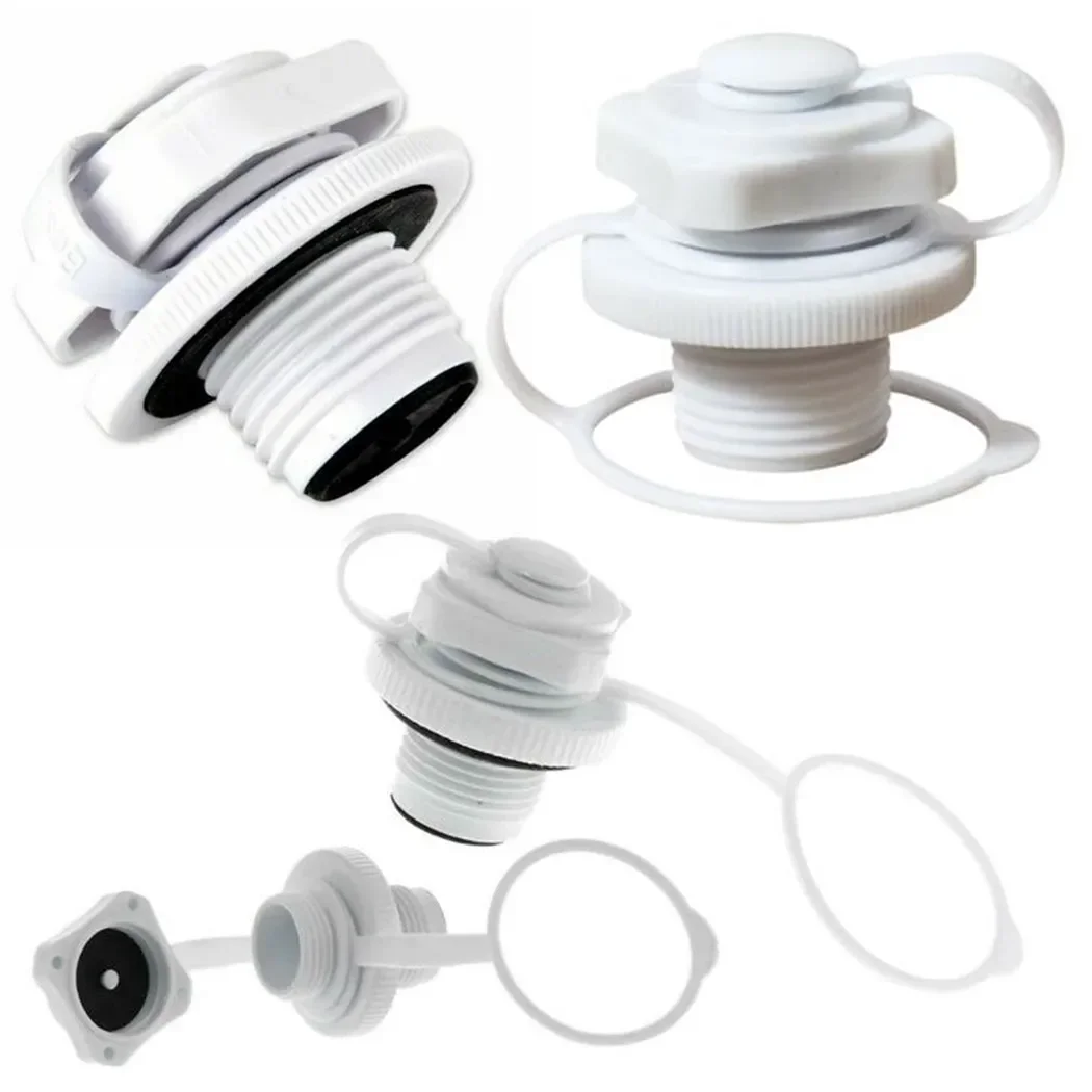 White Boston Air Valve One-way Inflation Valve Airbeds Approx. 22mm Boats Kayaks Plastic Pool Rafts Rubber Dinghys