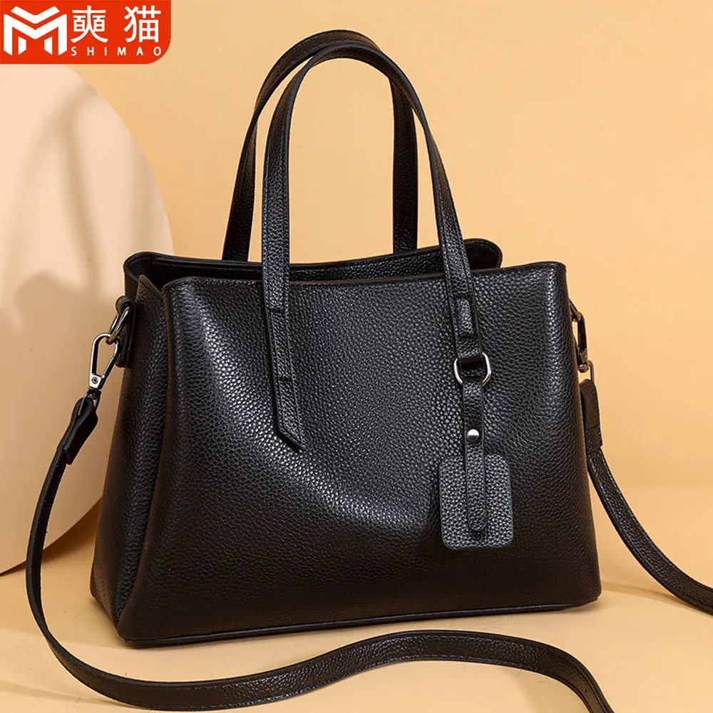 

Cowhide Shoulder Bag Genuine Leather Women's Tote Bag Commuter Messenger Bags Ladies Female Luxury Design Handbag Crossbody Bag