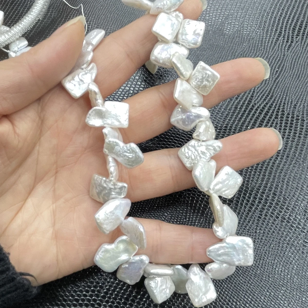 

Baroque Natural Freshwater Pearl Square Shaped Beads for Jewelry Making DIY Necklace Bracelets Earrings Accessories Supplies