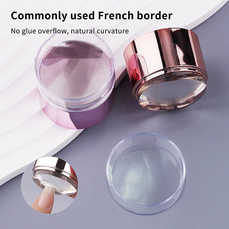 เครื่องปั๊มลายเล็บแบบฝรั่งเศส พร้อมที่ขูดเล็บ หัวซิลิโคนใส แม่พิมพ์ปั๊มลายเล็บ สำหรับทำเล็บ DIY