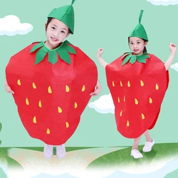 Kids Fruit Costume Outfit Novelty Children's Day Performance Stage Cosplay Costume Vegetable Strawberry Grape For Party Costume
