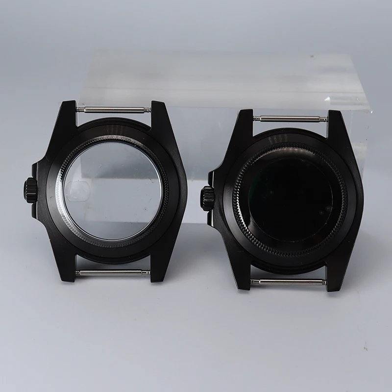 200M Diving 40mm Black Watch Case For SUB GMT Seiko NH35 NH36 NH34 NH38 Miyota 8215 ETA 2824 Movement Sapphire Glass 120 clicks