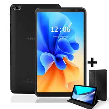 PRITOM 7 inch Tablet PC 32GB Android 11 Quad Core Processor with HD IPS Screen Dual Camera WiFi with PU Protective Case