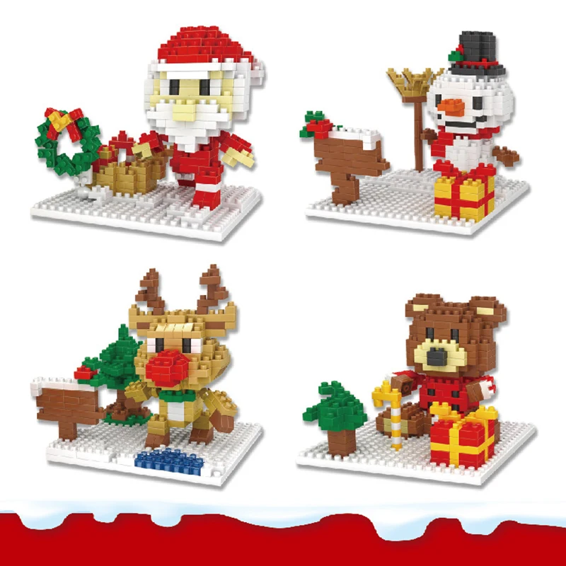 

Santa Claus Elk Snowman Christmas Building Blocks Toy DIY Bricks Toy For Kids Children Xmas Gift Party Favors Pinata Goodies