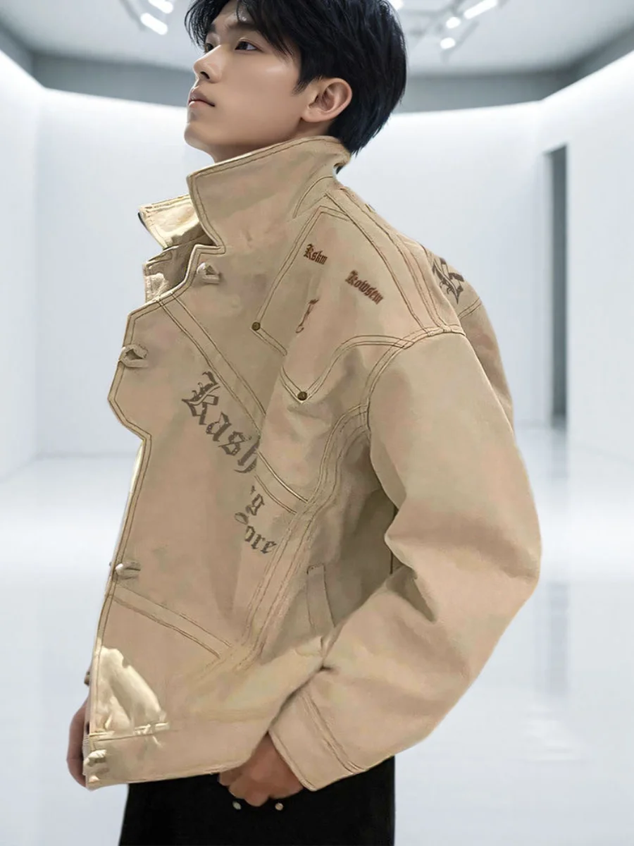 

Retro American Sle Men's Denim Jaet 2024 Autumn New Couple's Casual Flight Jaet Cool Haome Youth Loose Fit