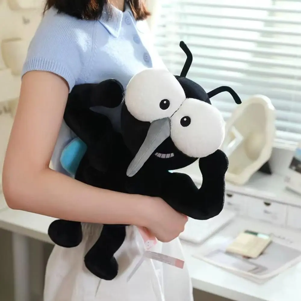 Soft Plush Mosquito Plush Toy Funny Design Muscular Style Muscle Mosquito Plush Black Blue Color Insect Plush Toy